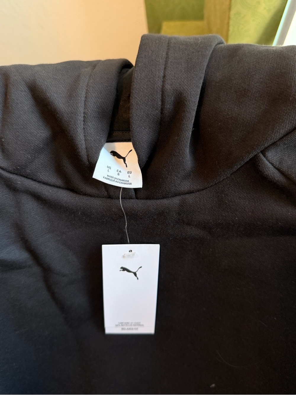 Puma Black Crewneck Sweater with Logo Tag